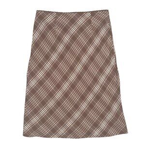 Aeropostale Y2K Brown Plaid Knee Length Skirt Women’s Sz Small Preppy Academia